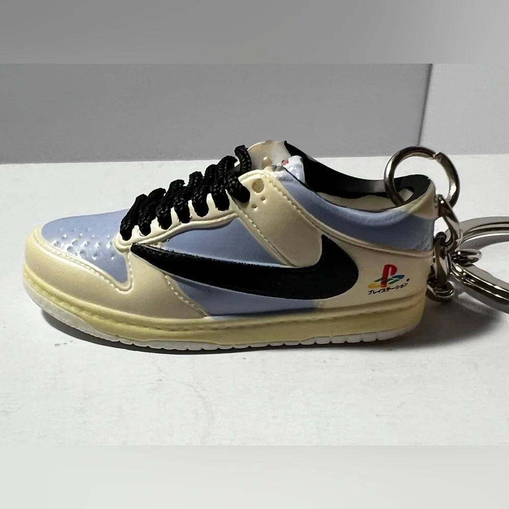 3D‎ Mini Sneaker Keychain dunk low blue cream charm trinket
